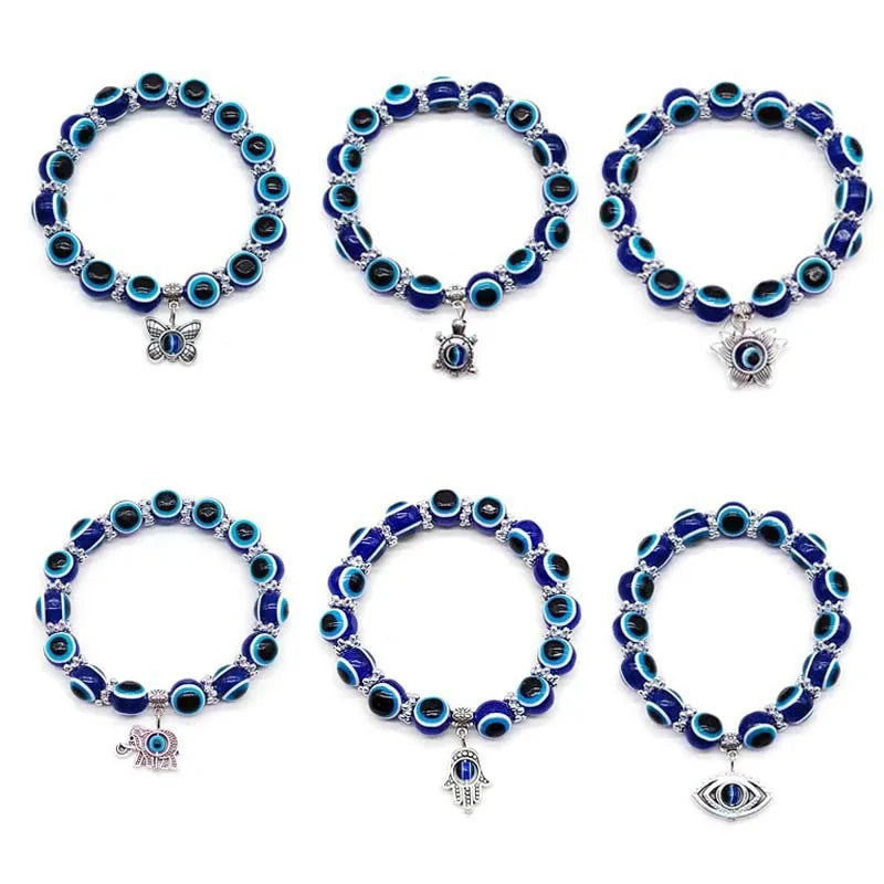 Simple Hot Selling Blue Evil Eye Women Bead Bracelet Handmade DIY Casual Men Lucky Bracelet